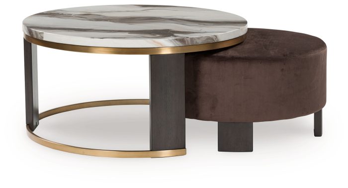 Jazmore - Brown / Brass Finish - Nesting Cocktail Tables (Set of 2) - Image 2
