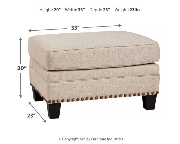Claredon - Linen - Ottoman - Image 3