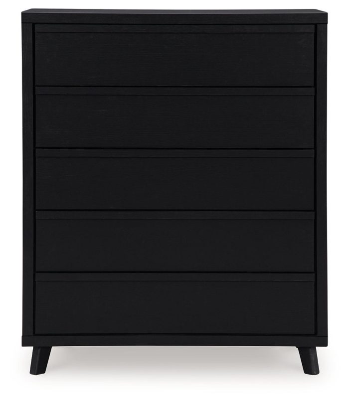 Danziar - Black - Five Drawer Wide Chest - Image 3