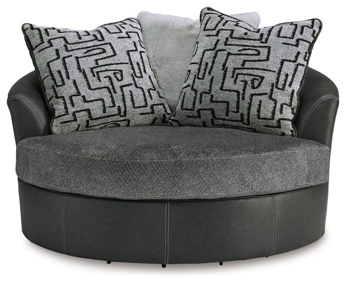 Brixley Pier - Graphite - Oversized Swivel Accent Chair - Image 3