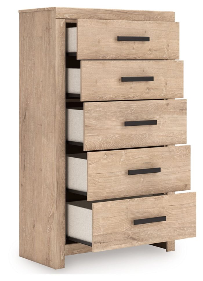 Sanginlane - Tan - Five Drawer Chest - Image 2