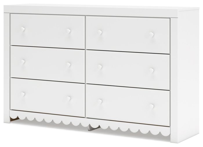Mollviney - White - Six Drawer Dresser - Image 2