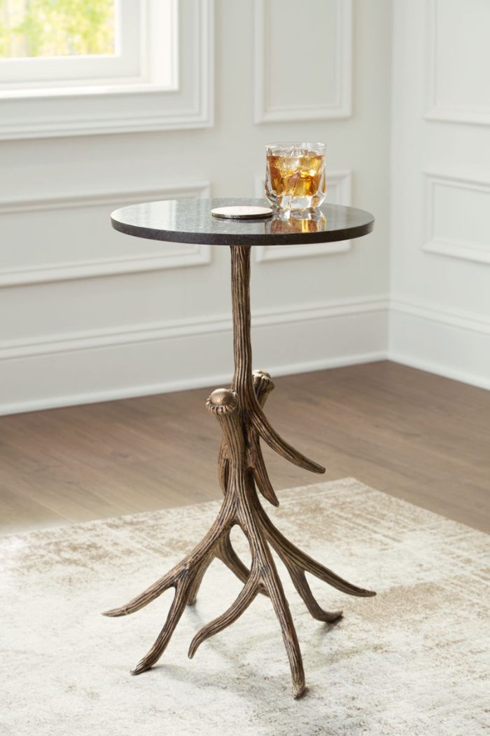 Lemkins - Black / Antique Gold Finish - Accent Table - Image 4