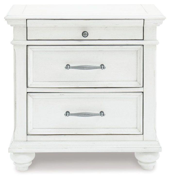 Kanwyn - Whitewash - Three Drawer Night Stand - Image 4