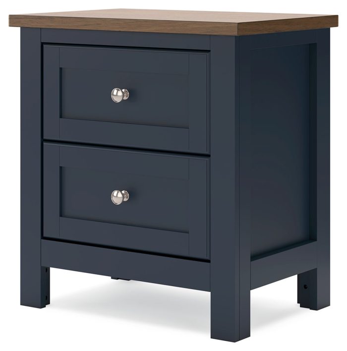 Landocken - Brown / Blue - Two Drawer Night Stand - Image 4