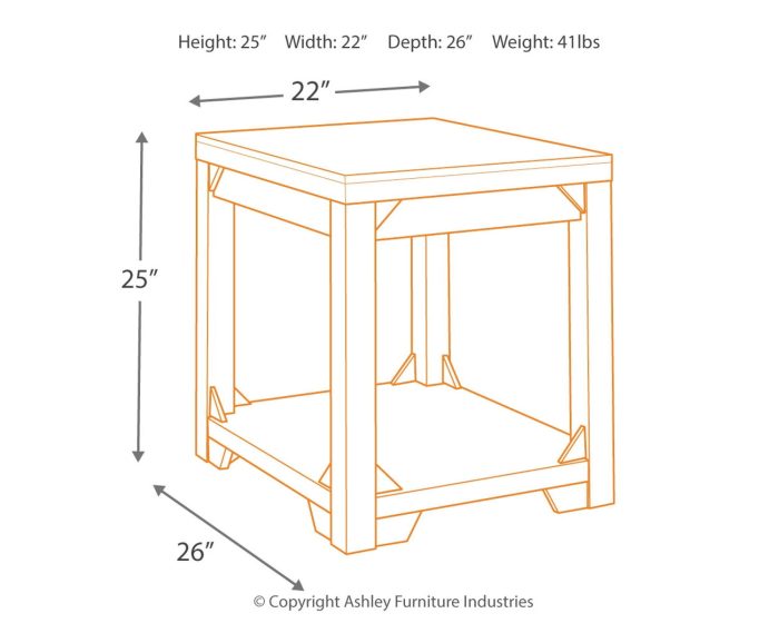 Fregine - Whitewash - Rectangular End Table - Image 2