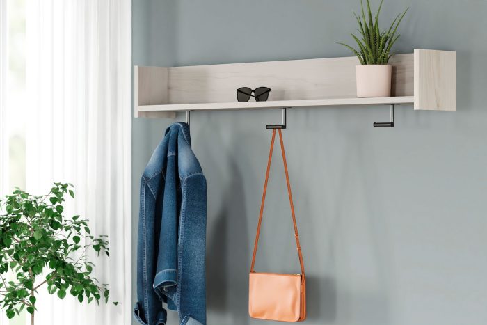 Socalle - Light Natural - Wall Mounted Coat Rack w/Shelf - Image 3