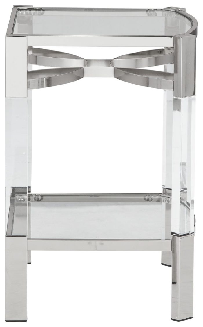 Chaseton - Clear / Silver Finish - Accent Table - Image 3