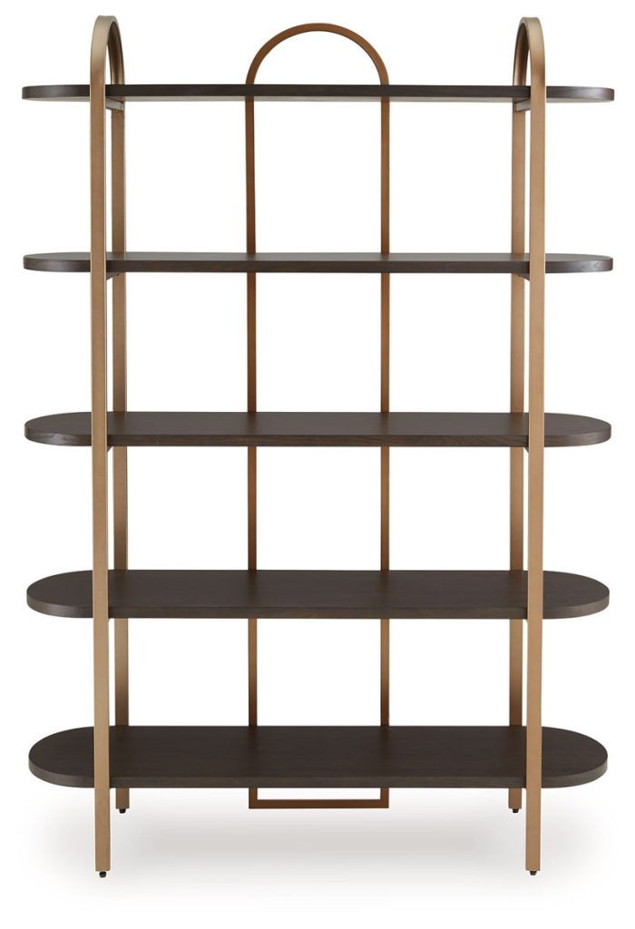 Brentmour - Brown / Gold Finish - Bookcase - Image 4