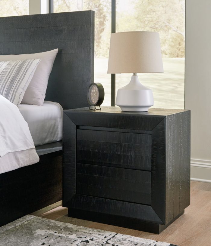 Londer - Black - Two Drawer Night Stand - Image 2