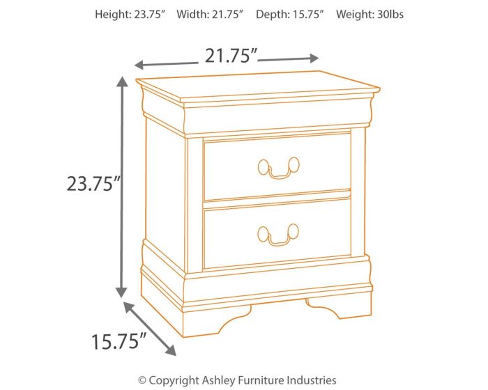 Alisdair - Reddish Brown - Two Drawer Night Stand - Image 4