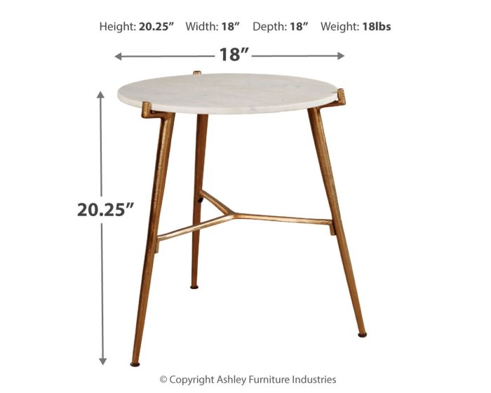 Chadton - White / Gold Finish - Accent Table - Image 4