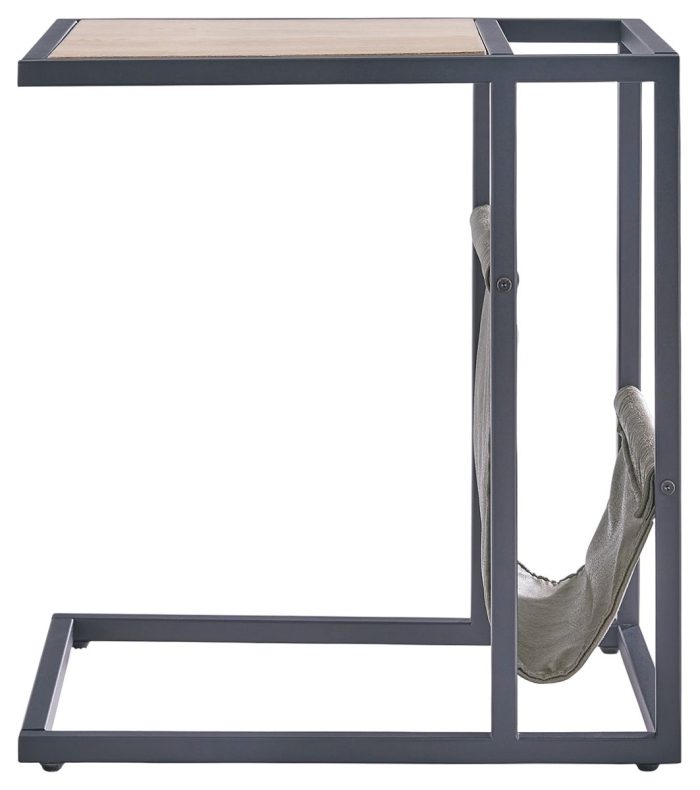 Freslowe - Light Brown / Black - Chair Side End Table with Magazine Basket - Image 3