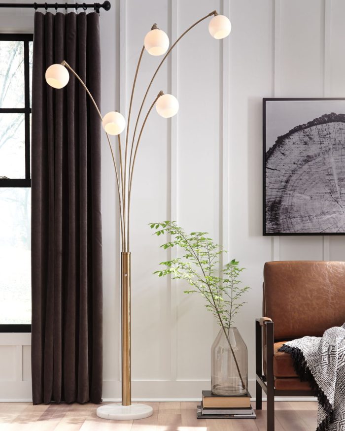 Taliya - Champagne / White - Metal Arc Lamp - Image 4
