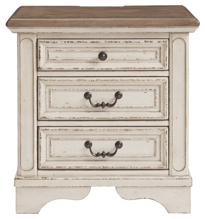 Realyn - White / Brown / Beige - Three Drawer Night Stand - Image 3