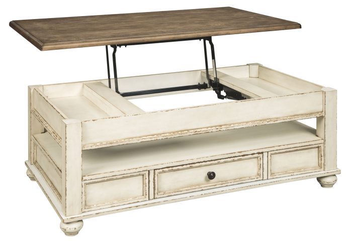Realyn - White / Brown - Lift Top Cocktail Table - Image 2