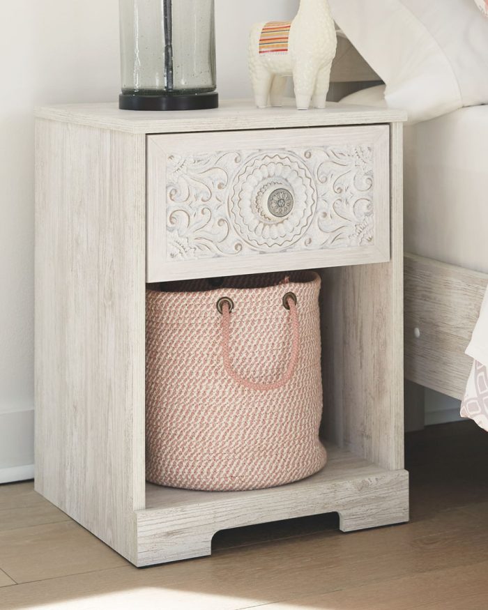 Paxberry - Whitewash - One Drawer Night Stand - Image 4
