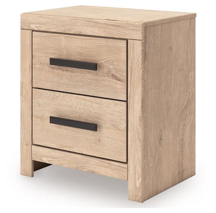 Sanginlane - Tan - Two Drawer Night Stand - Image 3