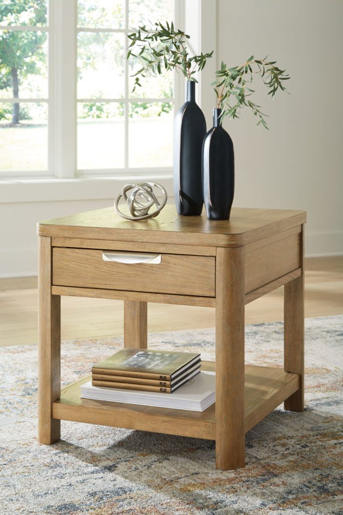 Rencott - Light Brown - Rectangular End Table - Image 2
