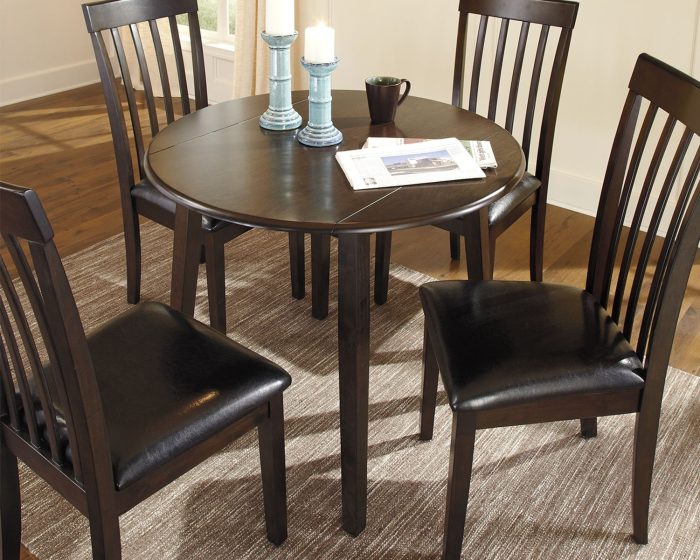 Hammis - Dark Brown - Round DRM Drop Leaf Table - Image 2