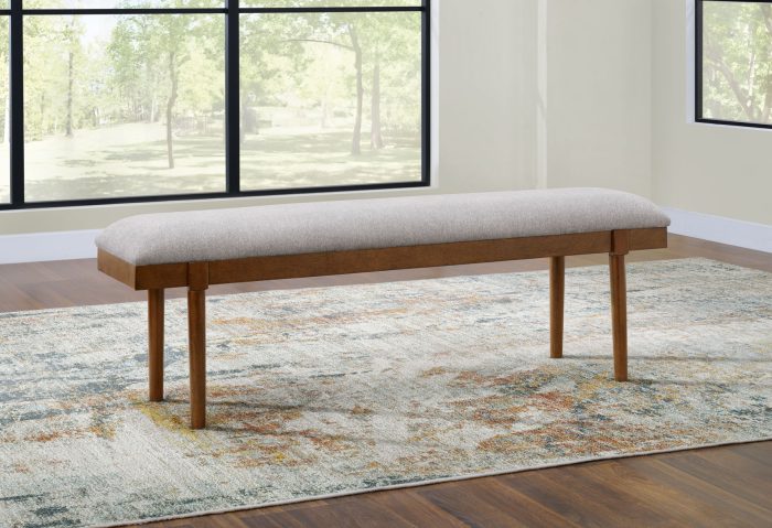 Lyncott - Gray / Brown - Large Upholstered Dining Room Bench - Image 2