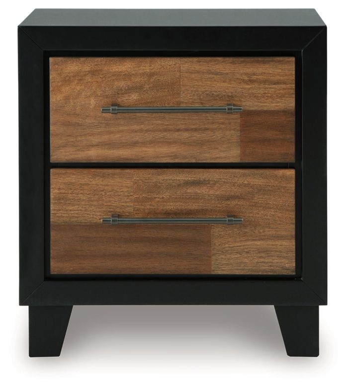 Kraeburn - Brown / Black - Two Drawer Night Stand - Image 3