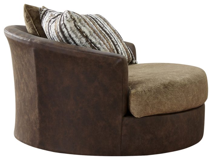 Alesbury - Chocolate - Oversized Swivel Accent Chair - Image 3