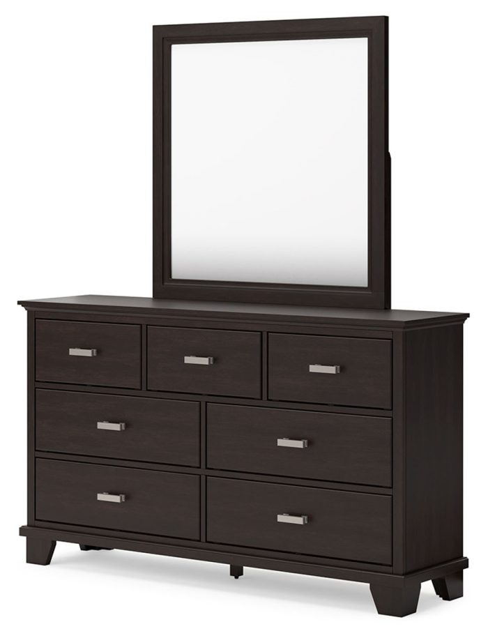 Covetown - Dark Brown - Dresser And Mirror - Image 2