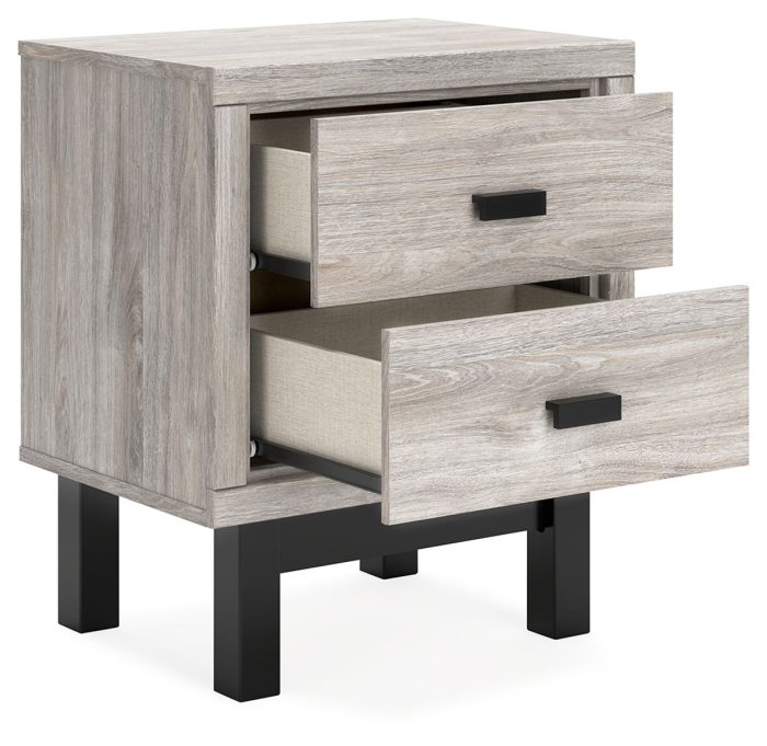 Vessalli - Black / Gray - Two Drawer Nightstand - Image 2