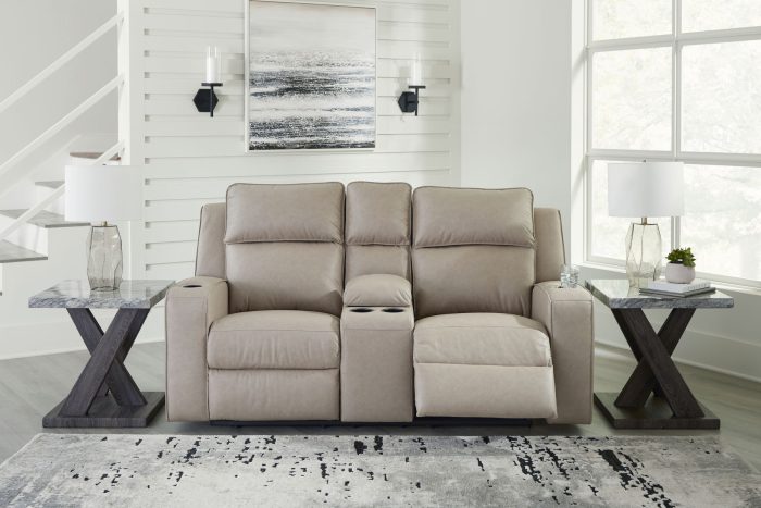 Lavenhorne - Pebble - Dbl Rec Loveseat W/Console - Image 4