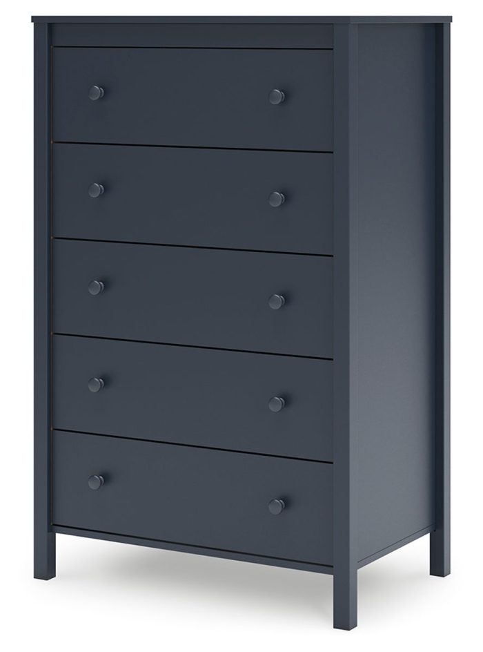Simmenfort - Navy Blue - Five Drawer Chest - Image 3