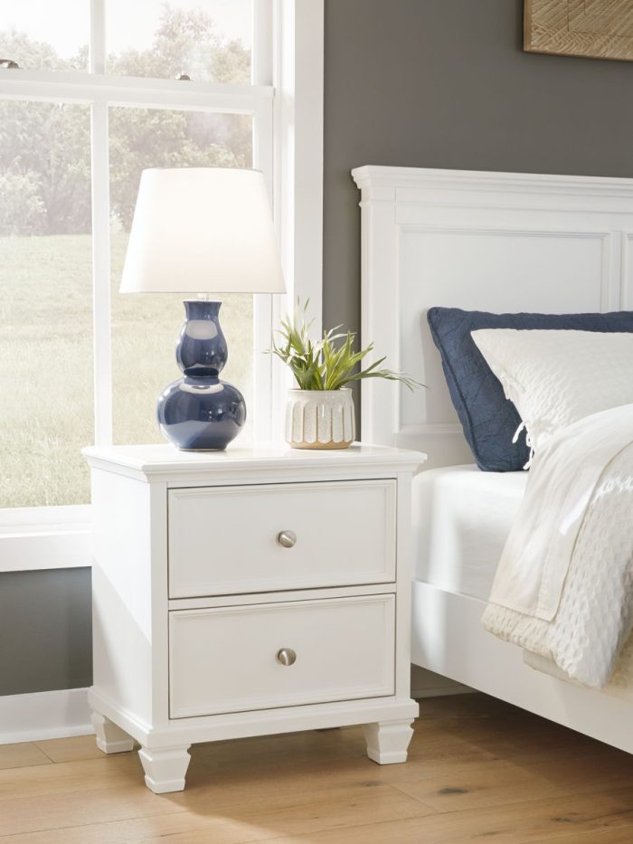 Fortman - White - Two Drawer Night Stand - Image 2