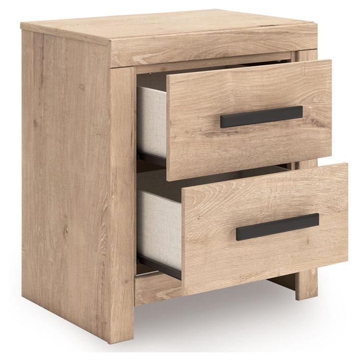 Sanginlane - Tan - Two Drawer Night Stand - Image 2