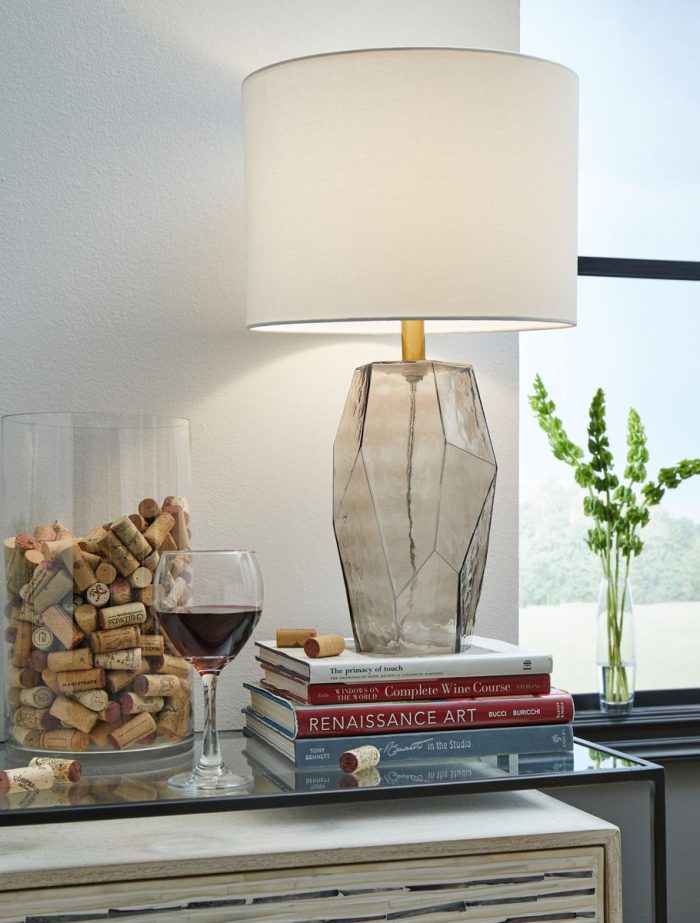 Taylow - Gray - Glass Table Lamp - Image 4