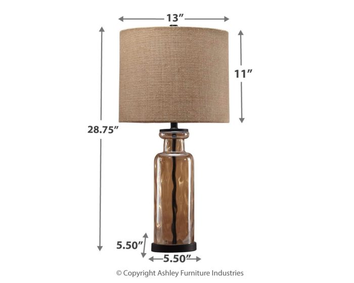 Laurentia - Champagne - Glass Table Lamp - Image 2