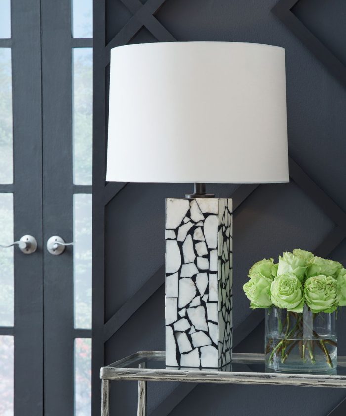 Macaria - White / Black - Marble Table Lamp - Image 3