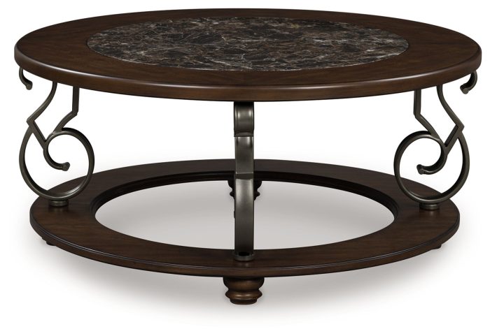 Frallyn - Dark Brown - Round Cocktail Table - Image 4