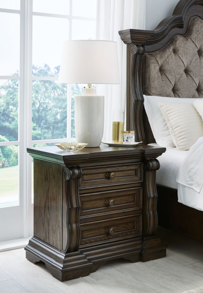 Maylee - Dark Brown - Three Drawer Night Stand - Image 2