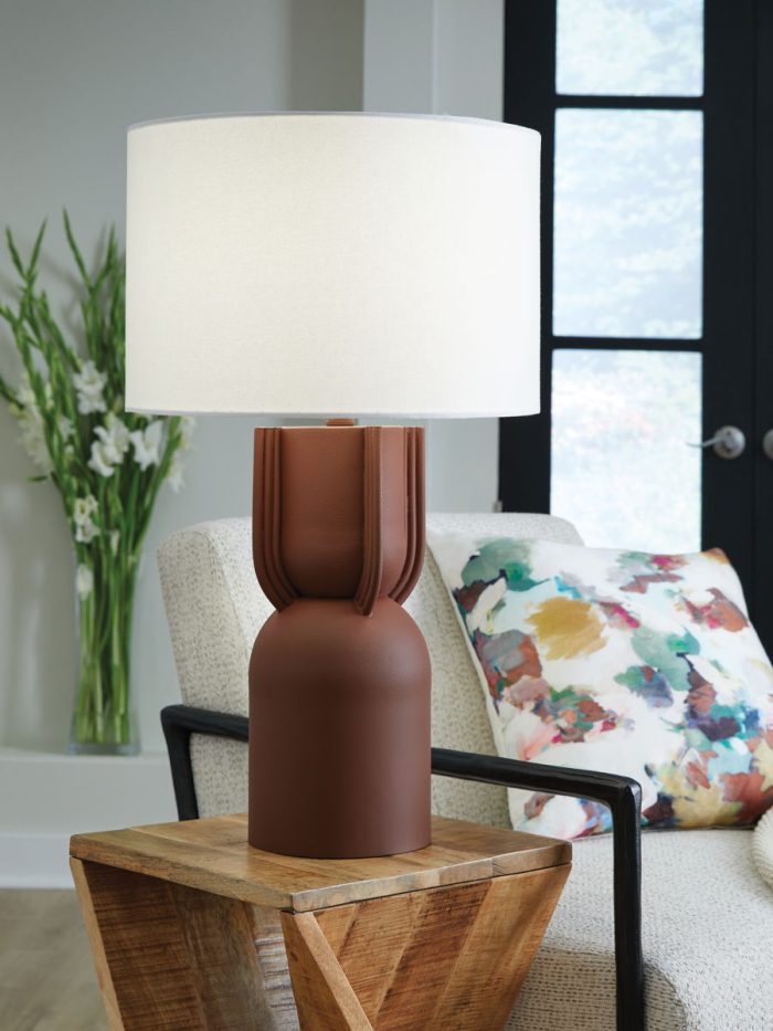 Rowandale - Brick Red - Metal Table Lamp - Image 4