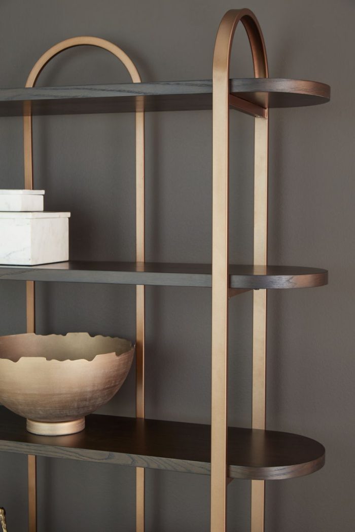 Brentmour - Brown / Gold Finish - Bookcase - Image 2