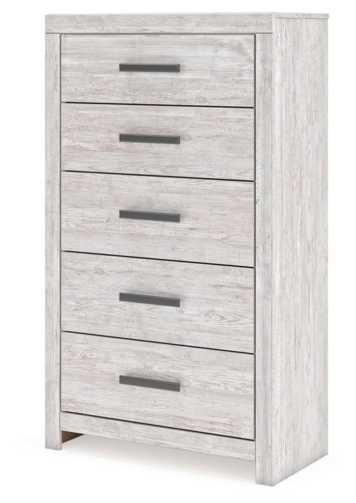 Cayboni - Whitewash - Five Drawer Chest - Image 2
