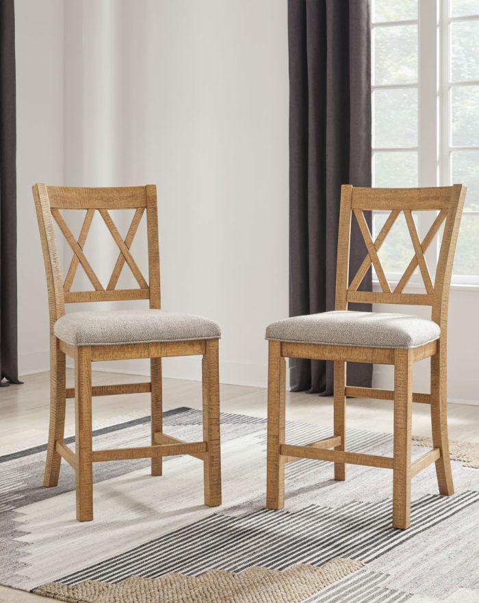 Havonplane - Brown - Upholstered Barstool (Set of 2) - Image 2