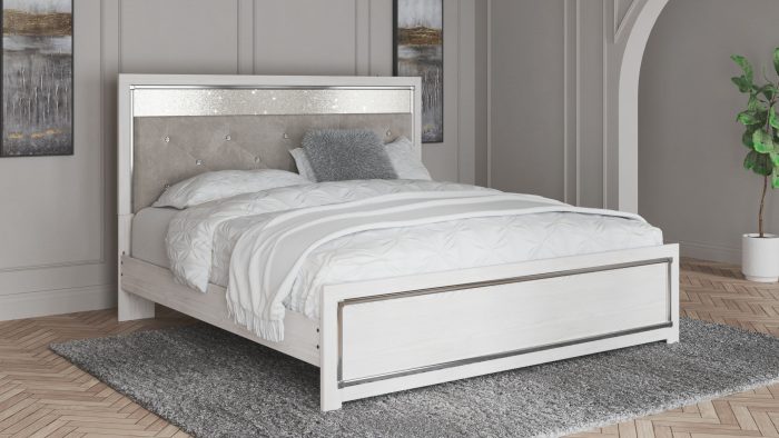 Altyra - White - King Panel Bed With Upholstered Headboard - Image 2