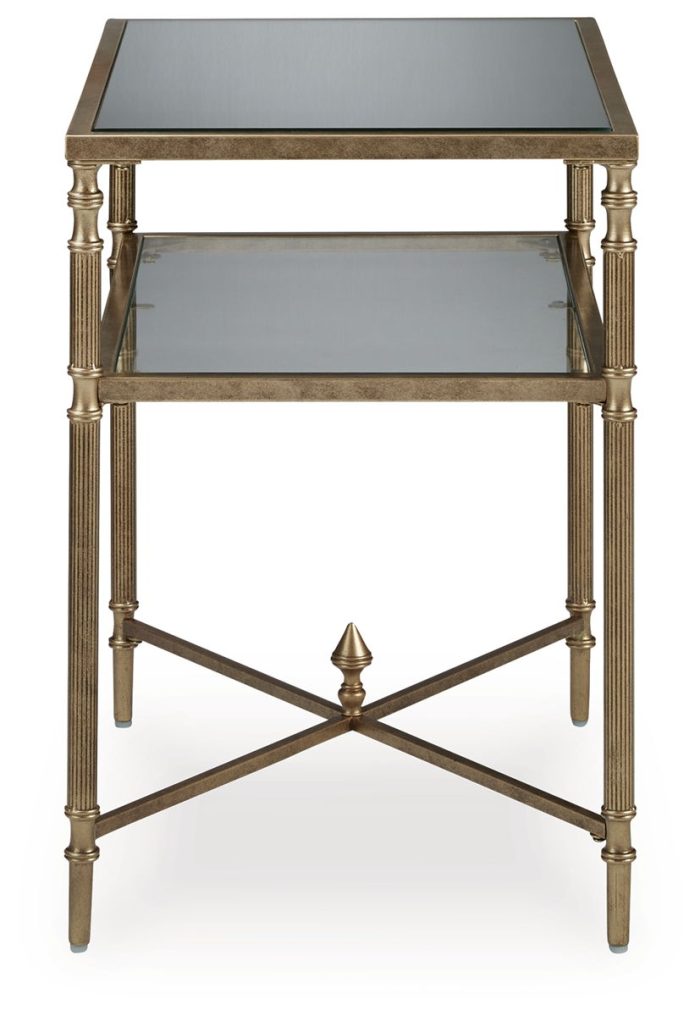 Cloverty - Aged Gold Finish - Rectangular End Table - Image 4