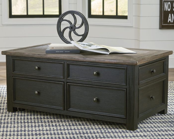 Tyler Creek - Grayish Brown / Black - Lift Top Cocktail Table - Image 4