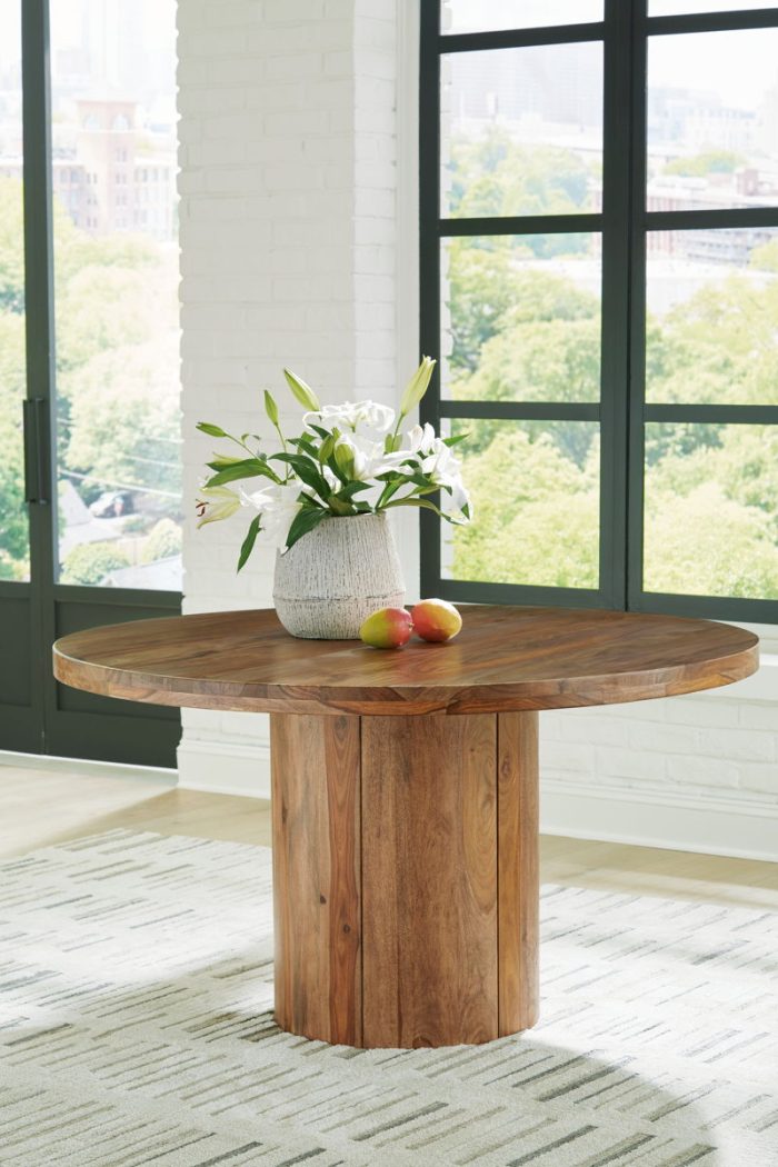 Dressonni - Brown - Round Dining Room Table - Image 3