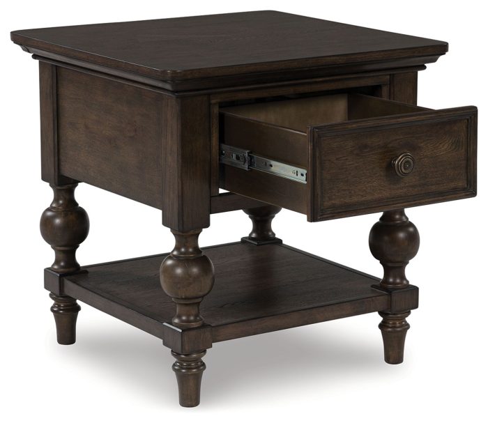 Veramond - Dark Brown - Square End Table - Image 3