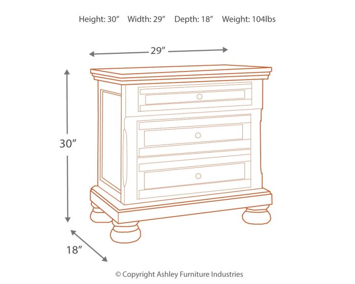 Flynnter - Medium Brown - Two Drawer Night Stand - Image 3