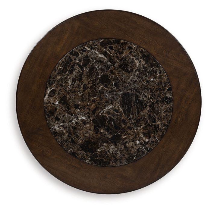 Frallyn - Dark Brown - Round Cocktail Table - Image 2