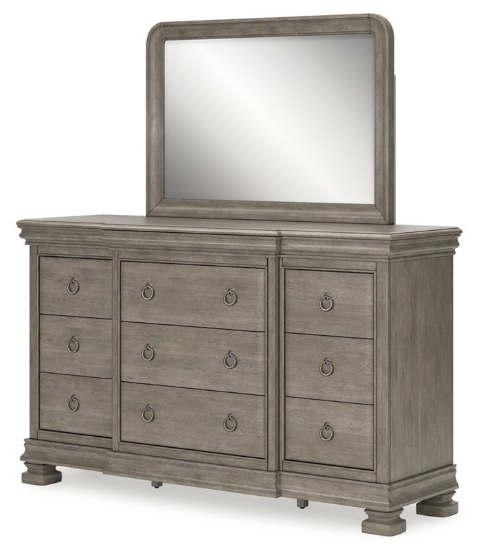 Lexorne - Gray - Dresser And Mirror - Image 3